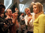 OUT OF SIGHT Lucy Lawless is prepped for a Galactica guest spot