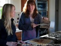 Lucy Lawless And Her Lovely Assistant Renee in the Kitchen – Raw Food Part 1